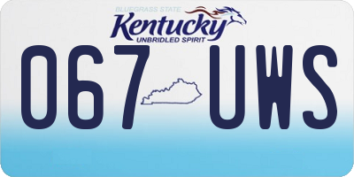 KY license plate 067UWS