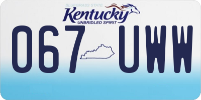 KY license plate 067UWW
