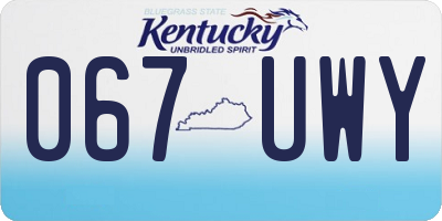KY license plate 067UWY