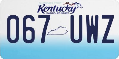 KY license plate 067UWZ