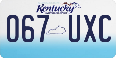 KY license plate 067UXC