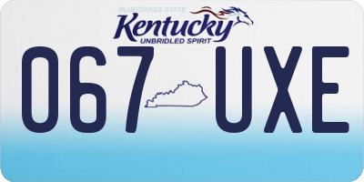 KY license plate 067UXE