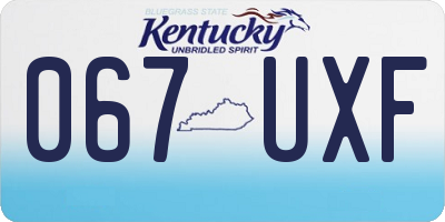 KY license plate 067UXF