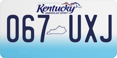 KY license plate 067UXJ