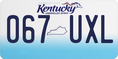 KY license plate 067UXL