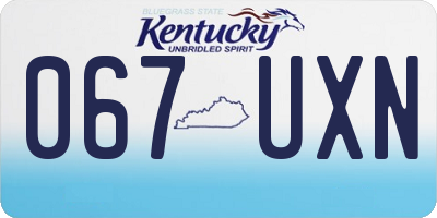 KY license plate 067UXN