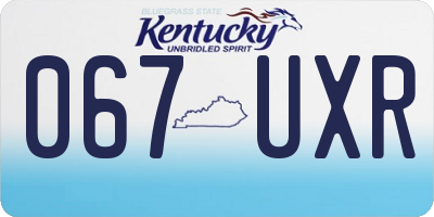 KY license plate 067UXR