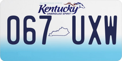 KY license plate 067UXW