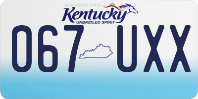 KY license plate 067UXX