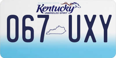 KY license plate 067UXY
