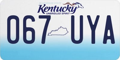 KY license plate 067UYA