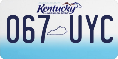 KY license plate 067UYC