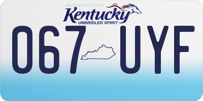 KY license plate 067UYF