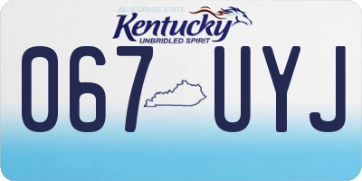 KY license plate 067UYJ
