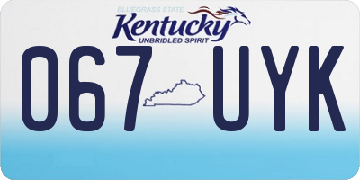 KY license plate 067UYK
