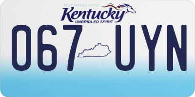 KY license plate 067UYN