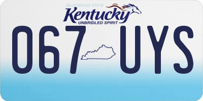 KY license plate 067UYS