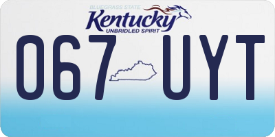 KY license plate 067UYT