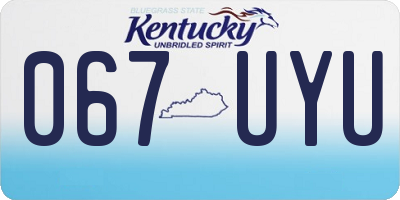 KY license plate 067UYU