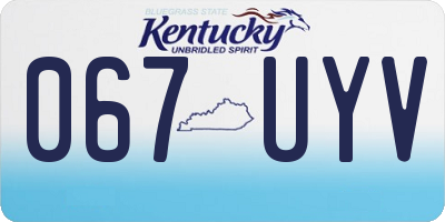 KY license plate 067UYV