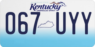 KY license plate 067UYY