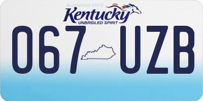 KY license plate 067UZB