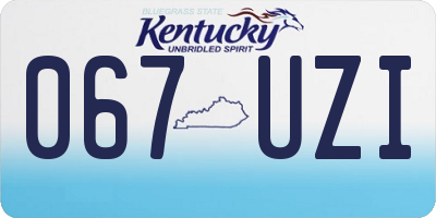 KY license plate 067UZI