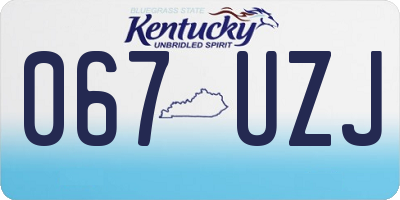 KY license plate 067UZJ
