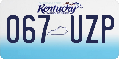 KY license plate 067UZP