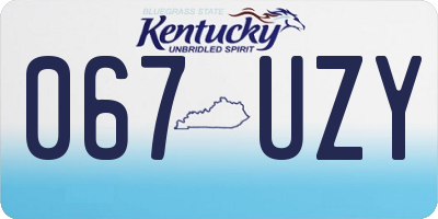 KY license plate 067UZY