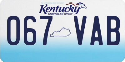 KY license plate 067VAB