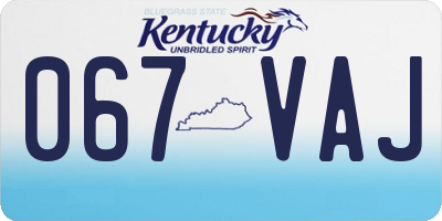 KY license plate 067VAJ