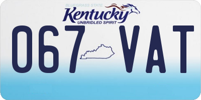 KY license plate 067VAT