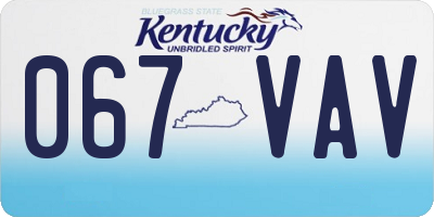 KY license plate 067VAV