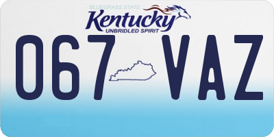 KY license plate 067VAZ