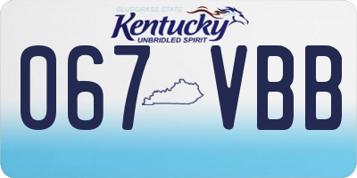 KY license plate 067VBB