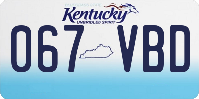 KY license plate 067VBD