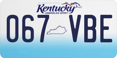 KY license plate 067VBE