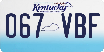 KY license plate 067VBF