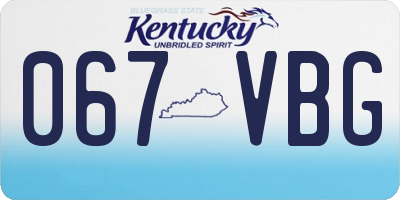 KY license plate 067VBG