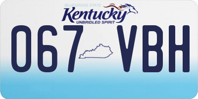 KY license plate 067VBH