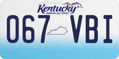 KY license plate 067VBI