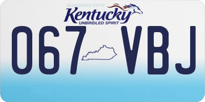 KY license plate 067VBJ