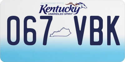 KY license plate 067VBK