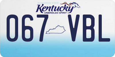 KY license plate 067VBL