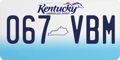 KY license plate 067VBM