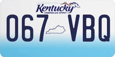 KY license plate 067VBQ