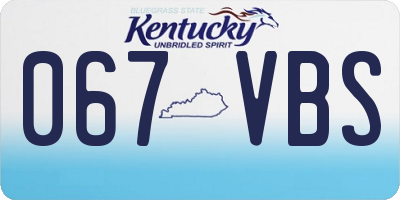 KY license plate 067VBS