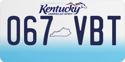 KY license plate 067VBT