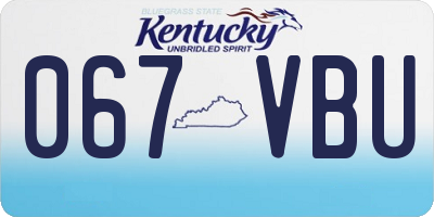 KY license plate 067VBU